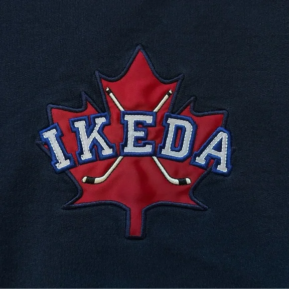 Vintage 90s Ikeda Hockey Maple Leaf Crewneck Small - Picture 3 of 6